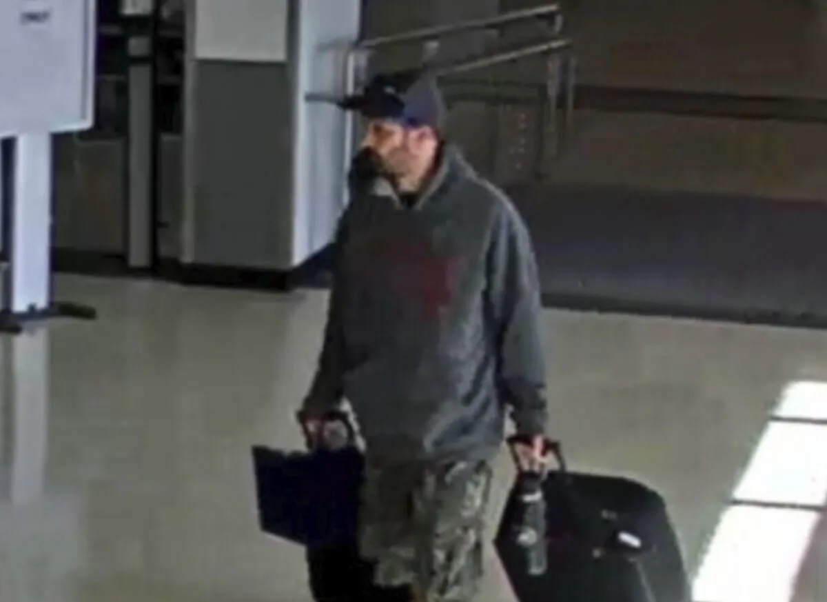 Alleged suspect Marc Muffley at Lehigh Valley International Airport in Allenstown, Pa., on Feb. 27, 2023. (FBI via AP)
