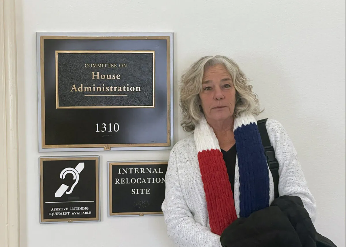 Micki Witthoeft, the late Ashli Babbitt's mother, waits for the start of the House Committee on Administration hearing on Capitol Hill Feb. 28, 2023. (Photo courtesy of Micki Witthoeft)