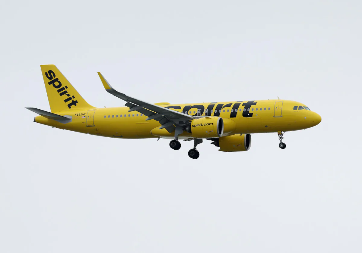 A Spirit Airlines plane on July 28, 2022. (Justin Sullivan/Getty Images)