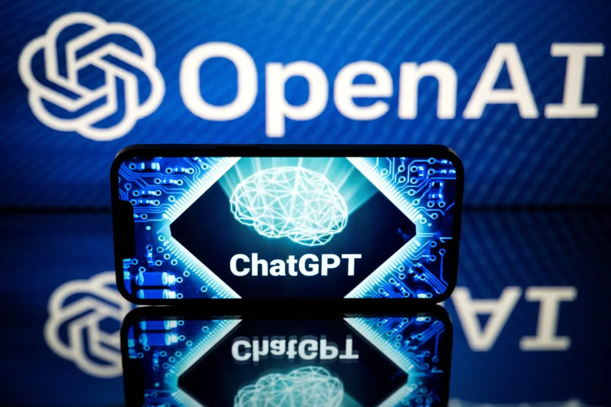 Screens displaying the logos of OpenAI and ChatGPT are pictured in in Toulouse, France, on Jan. 23, 2023. (LIONEL BONAVENTURE/AFP via Getty Images)