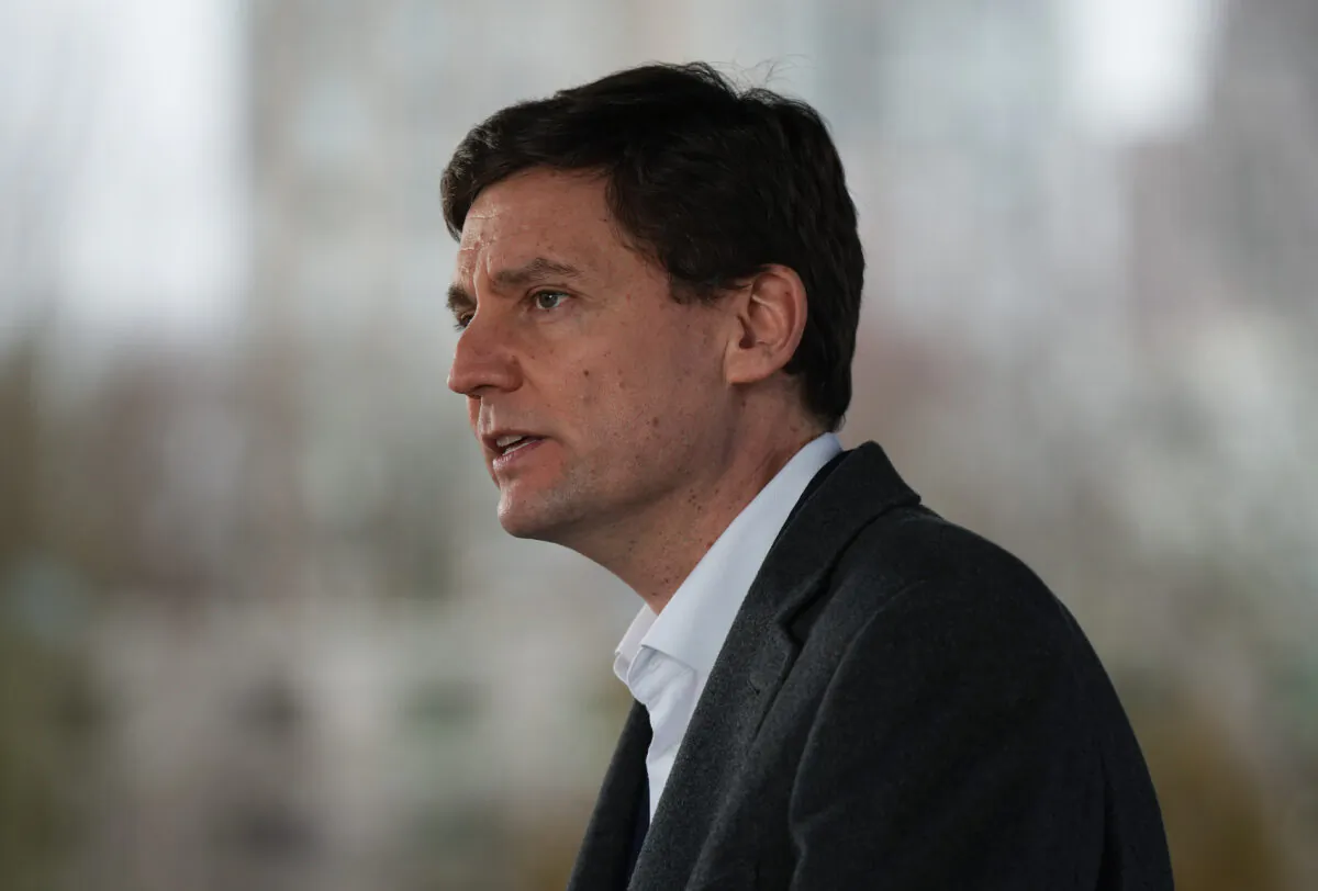 B.C. Premier David Eby speaks during a news conference in Vancouver on Feb. 5, 2023. (Darryl Dyck/The Canadian Press)