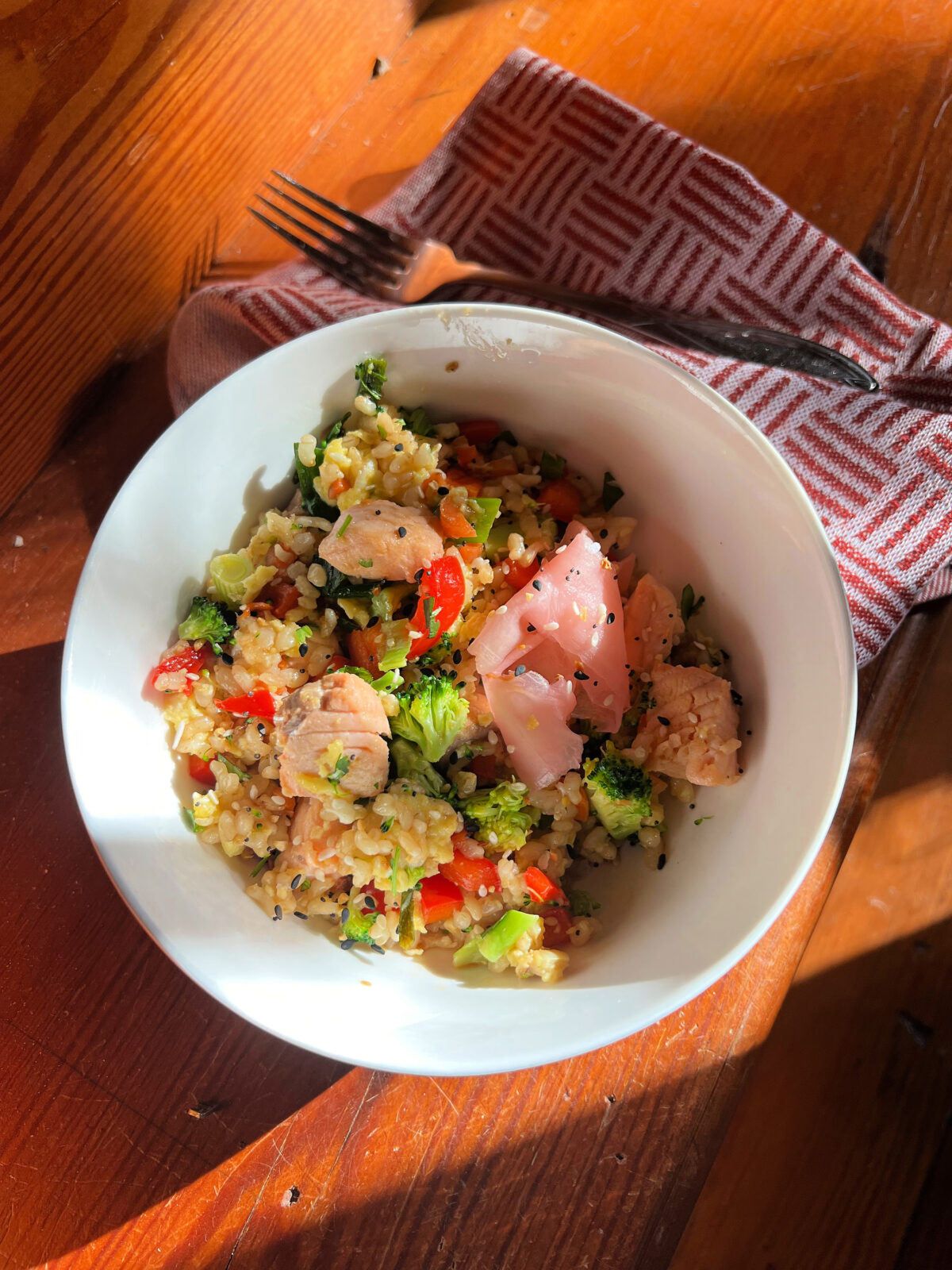 NextImg:Hooked on Salmon, Fried Rice and Veggies