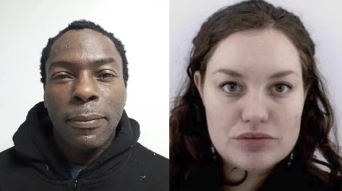 An undated image of Mark Gordon (L) and Constance Marten (R), who went on trial for gross negligence manslaughter at the Old Bailey in London on Jan. 25, 2024. (Metropolitan Police via AP)
