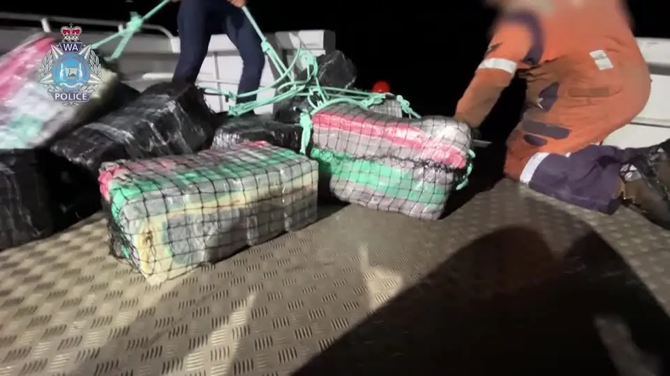 Australian police on Saturday released details of a joint operation with U.S. authorities to bust an international drug ring that seized 2.4 metric tons of cocaine and resulted in the arrest of 12 suspects. (Reuters/Screenshot via The Epoch Times)