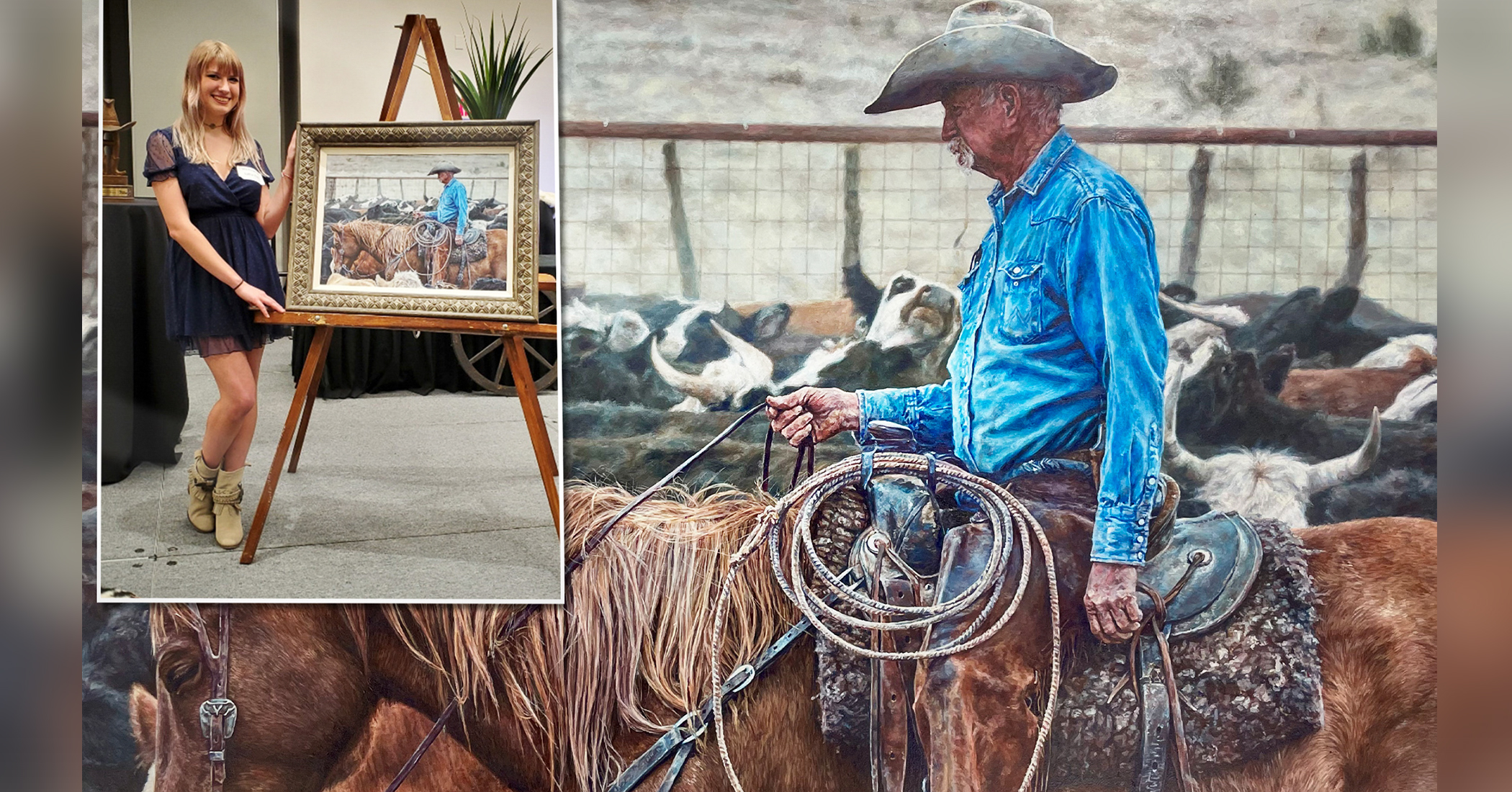 NextImg:Teen cowboy artist named 'Grand Champion' at rodeo art show—fetches $30,000 at auction for painting