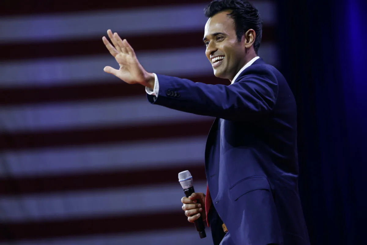 Republican presidential candidate Vivek Ramaswamy, speaks during the annual Conservative Political Action Conference (CPAC) at the Gaylord National Resort Hotel and Convention Center in National Harbor, Md., on March 3, 2023. (Anna Moneymaker/Getty Images)