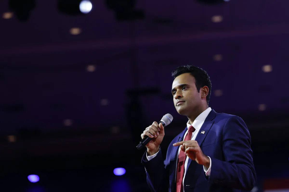 Republican presidential candidate Vivek Ramaswamy, speaks during the annual Conservative Political Action Conference (CPAC) at the Gaylord National Resort Hotel and Convention Center in National Harbor, Md. on March 3, 2023. (Anna Moneymaker/Getty Images)