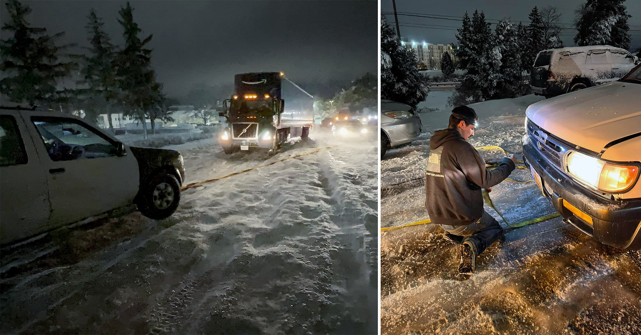 NextImg:Mechanic sees drivers trapped on icy road in brutal winter storm, frees them for 7 hours till 6 a.m