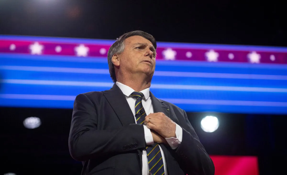Former Brazilian President Jair Bolsonaro speaks during the 2023 Conservative Political Action Coalition (CPAC) Conference in National Harbor, Md., on March 4, 2023. (ROBERTO SCHMIDT/AFP via Getty Images)