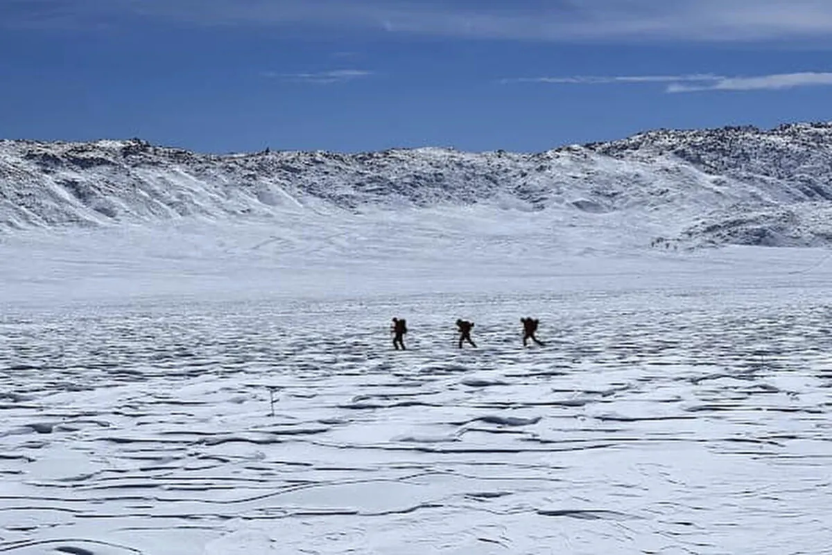 InyoSAR members are searching for a missing person near an area along Death Valley Road, a rough road running south of the 168, and leading into Death Valley National Park, Calif., on March 2, 2023. (InyoSAR via AP)