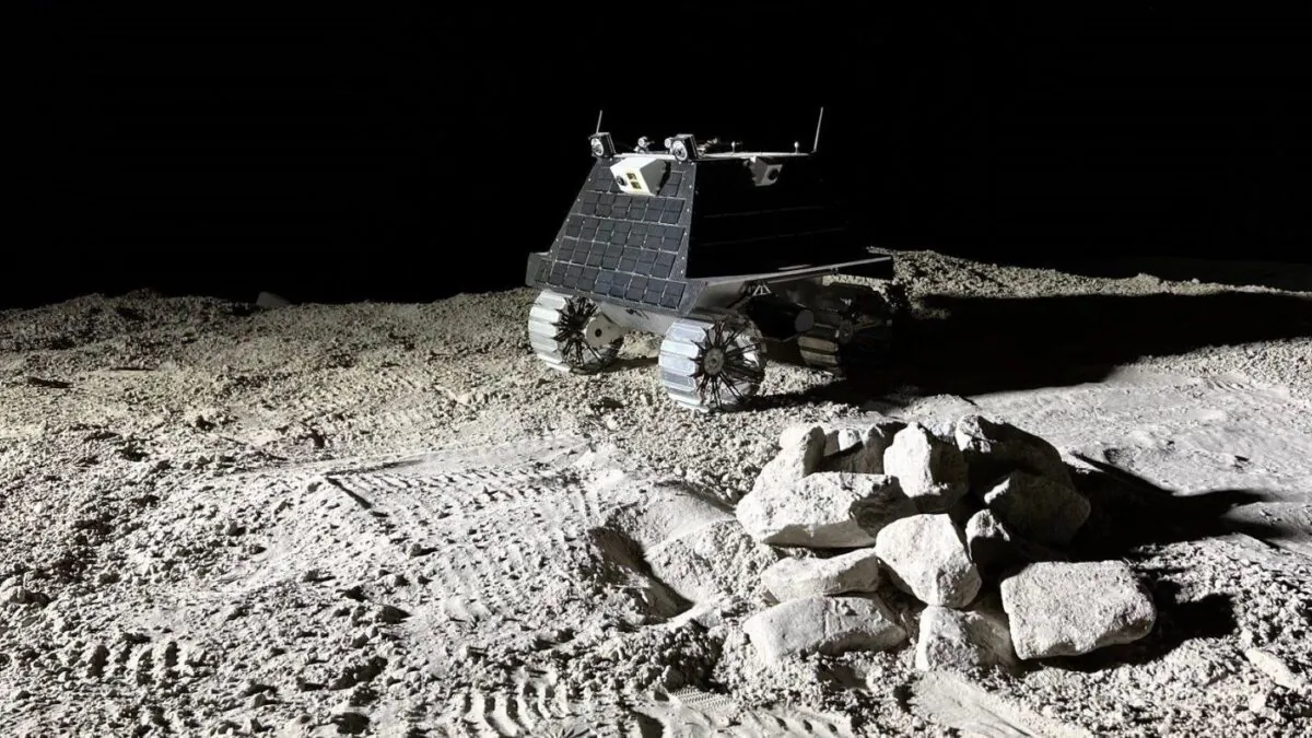 The country’s first-ever moon rover, seen in an undated handout image, is set to put Canada at the forefront of space exploration, helping in the global search for frozen ice on the celestial body. (The Canadian Press/HO-University of Alberta, 2022 Canadensys Aerospace Corp.)