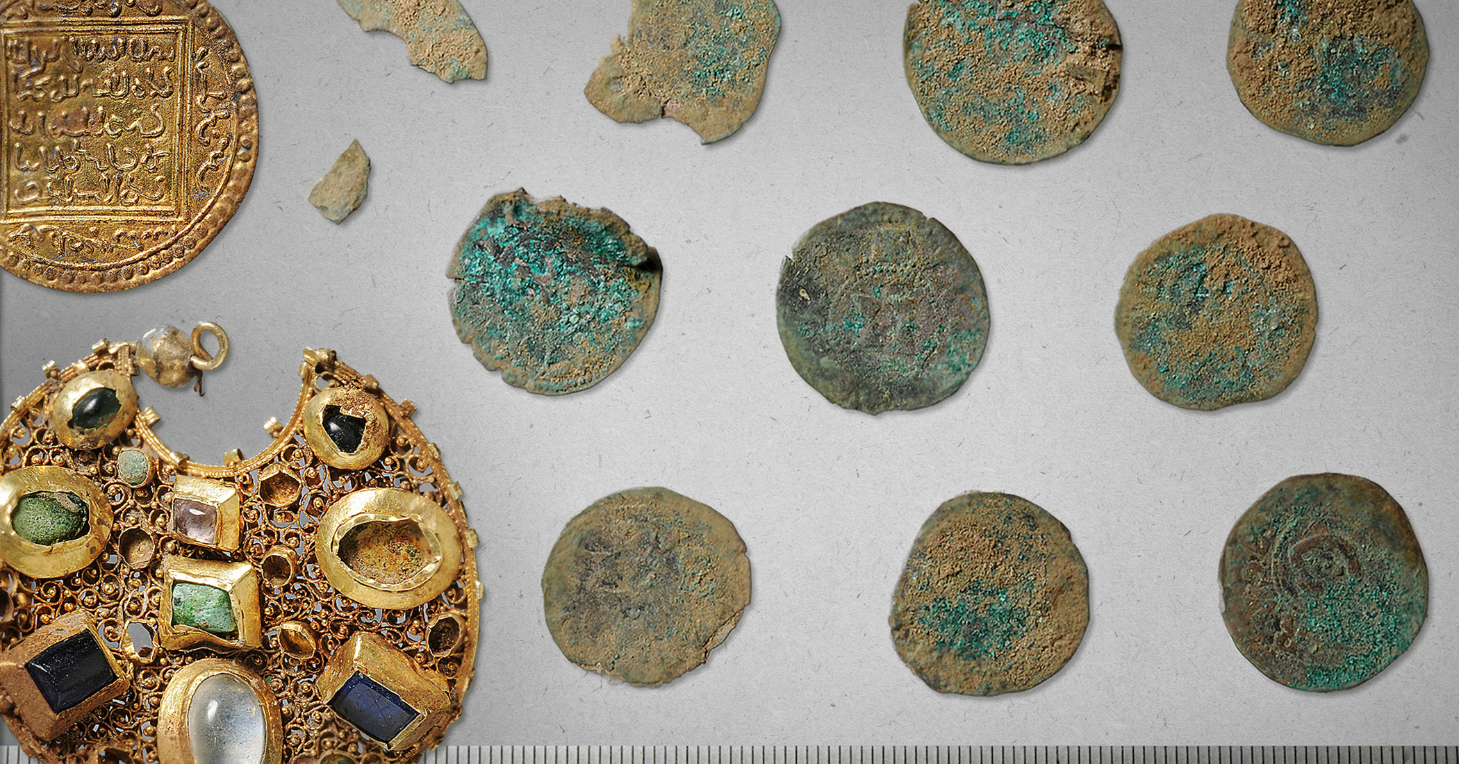 NextImg:Metal Detectorist uncovers hoard of gold jewels and silver coins buried in Viking gravesite 800 years ago