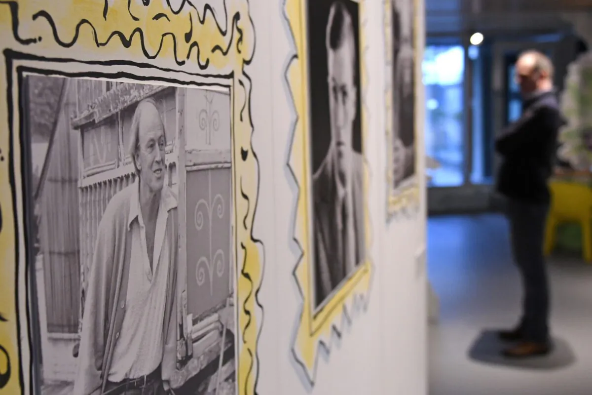 A picture of author Roald Dahl on display at the Roald Dahl Museum and Story Centre in Great Missenden, England, on Oct. 16, 2018. (Robin Millard/AFP via Getty Images)