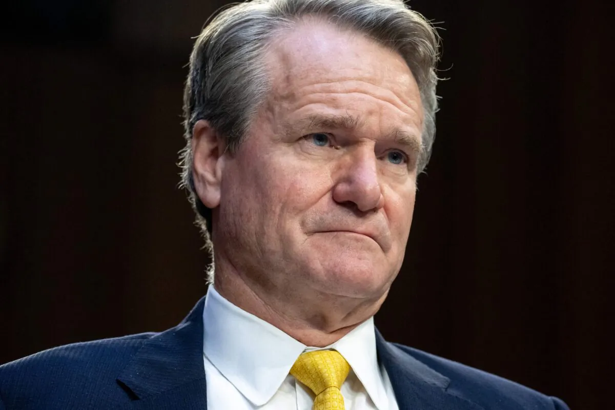 Brian Thomas Moynihan, Chairman and CEO of Bank of America, testifies during a Senate Banking, Housing, and Urban Affairs Committee Hearing on Capitol Hill in Washington on Sept. 22, 2022. (Saul Loeb/AFP via Getty Images)