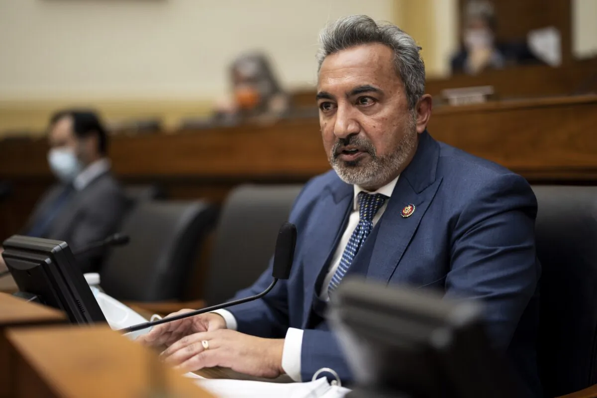 Rep. Ami Bera (D-Calif.) speaks as U.S. Secretary of State Antony Blinken testifies before the House Committee On Foreign Affairs on Capitol Hill in Washington on March 10, 2021. (Ting Shen-Pool/Getty Images)