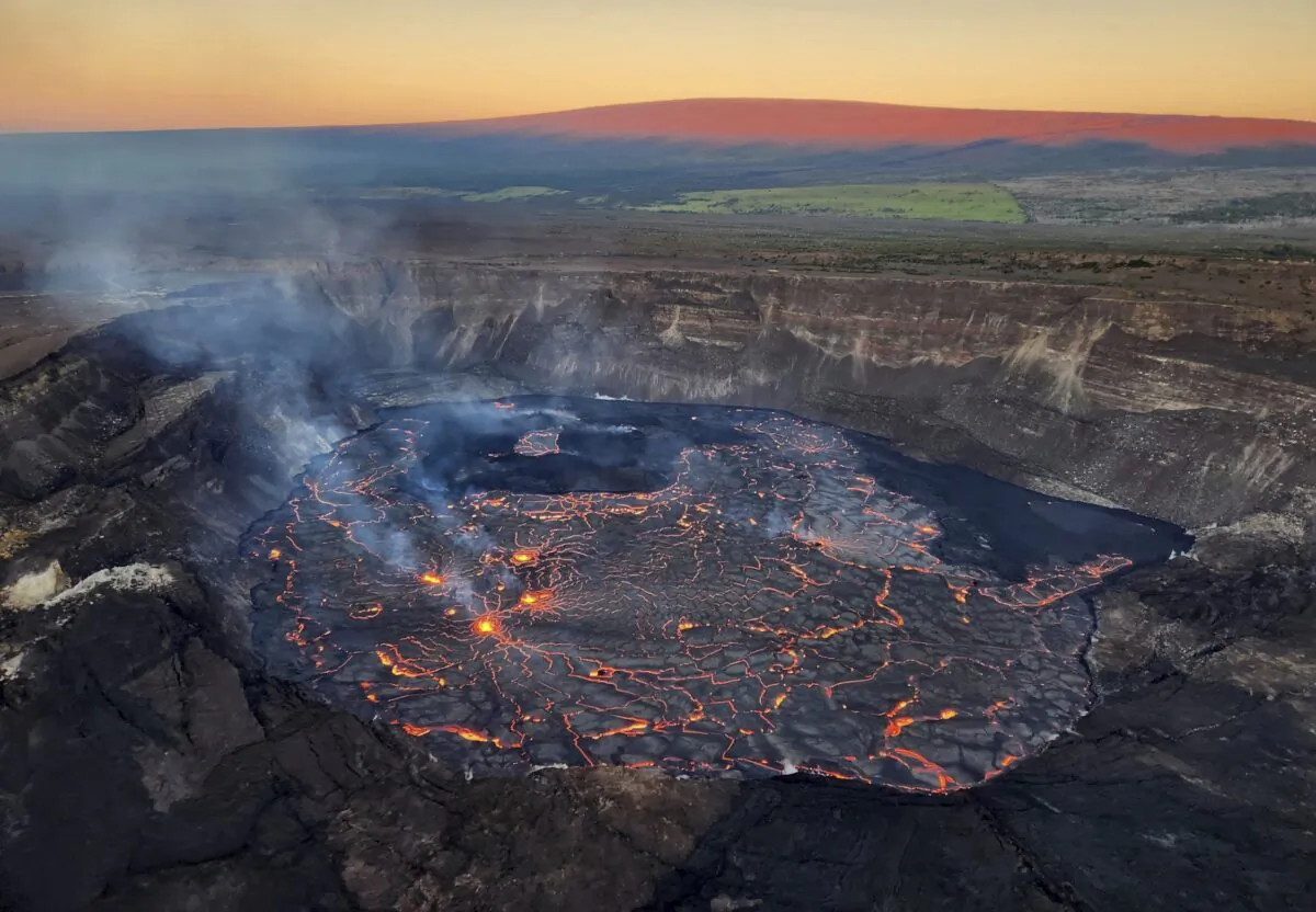 The inside of the summit crater of the Kilauea Volcano in Hawaii on Jan. 6, 2023. (U.S. Geological Survey via AP)
