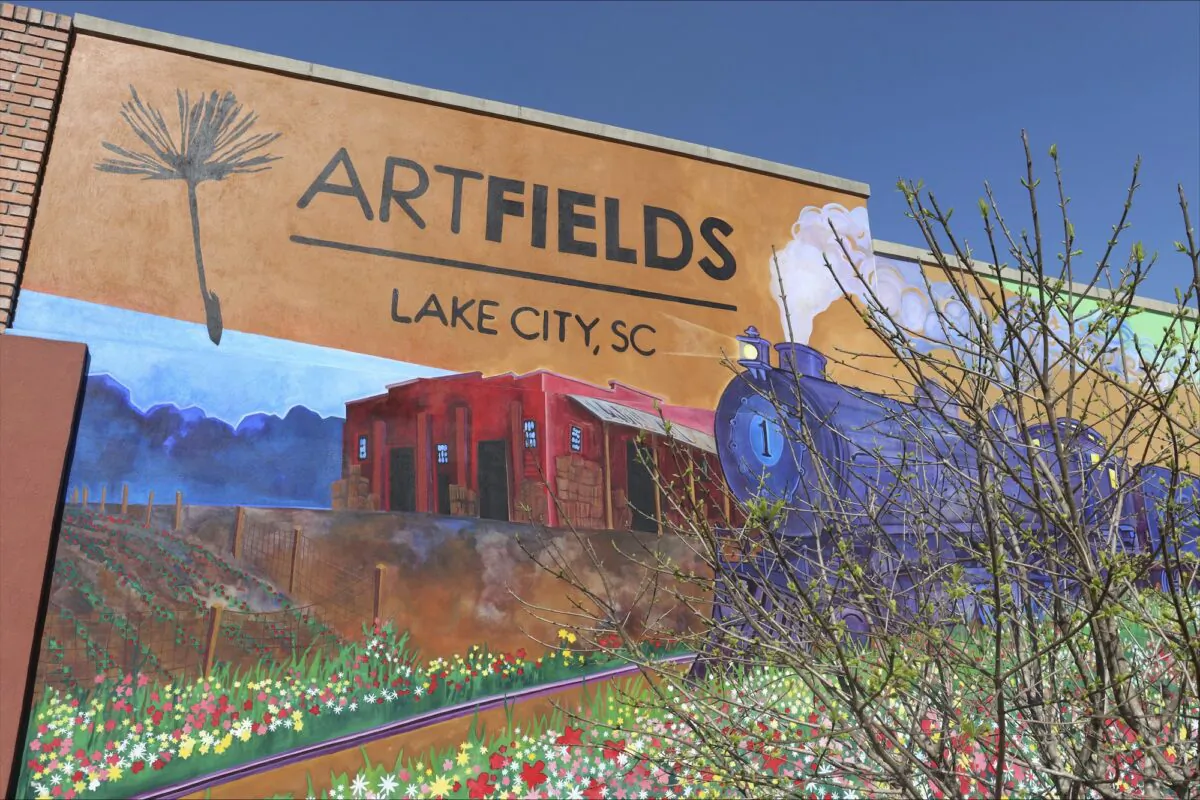 A mural adorns a facade in Lake City, S.C., on March 7, 2023. (James Pollard/AP Photo)