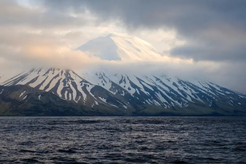 A file photo shows the Tanaga Volcano in Alaska's Aleutian Range. (MW Loewen/US Alaska Volcano Observatory/USGS).