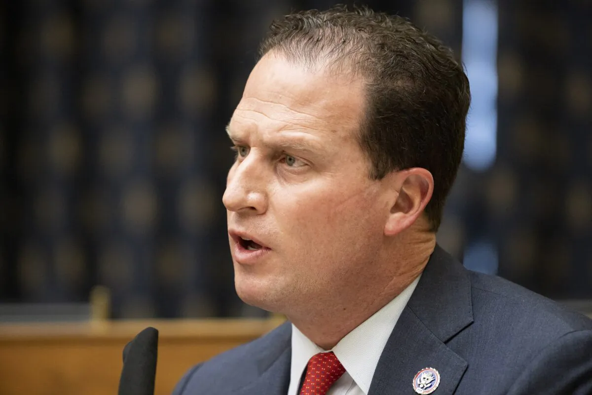 Rep. August Pfluger (R-Texas) speaks during a hearing on Capitol Hill in Washington on March 10, 2021. (Ting Shen-Pool/Getty Images)