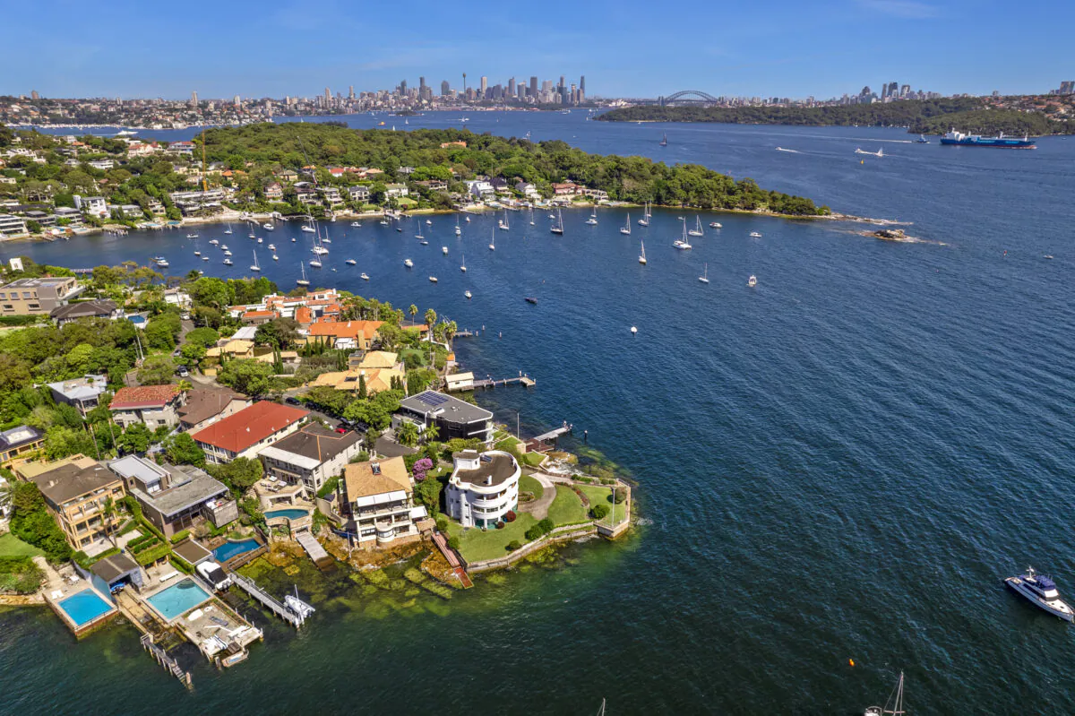 Set on a point lot, the property has a wide, unobstructed view of Sydney Harbour. (Courtesy of Sydney Sotheby's International Realty)