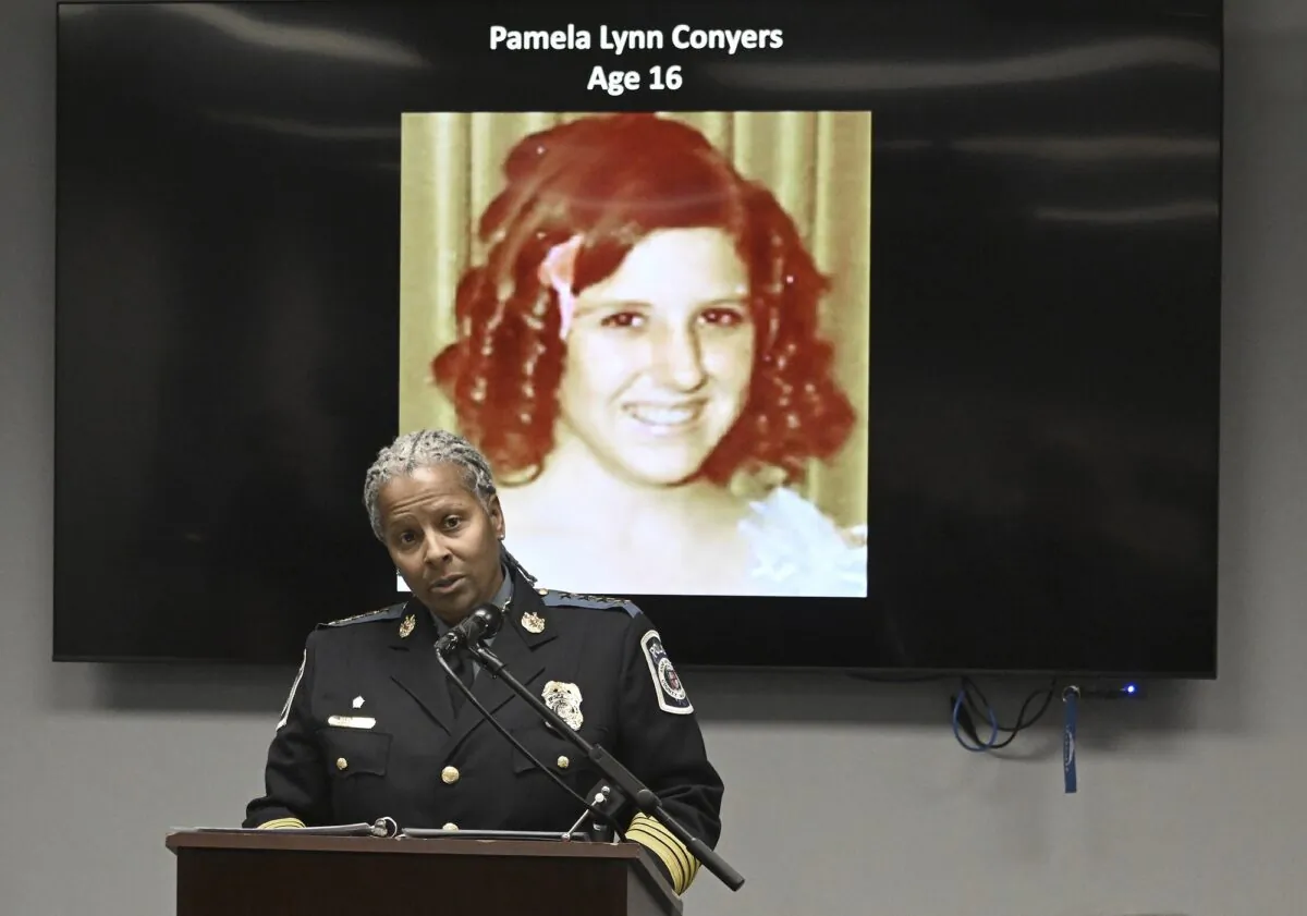 Anne Arundel County Police Chief Amal E. Awad, speaks during a news conference in Millersville, Md., on March 10, 2023. (Jeffrey F. Bill /Capital Gazette via AP)