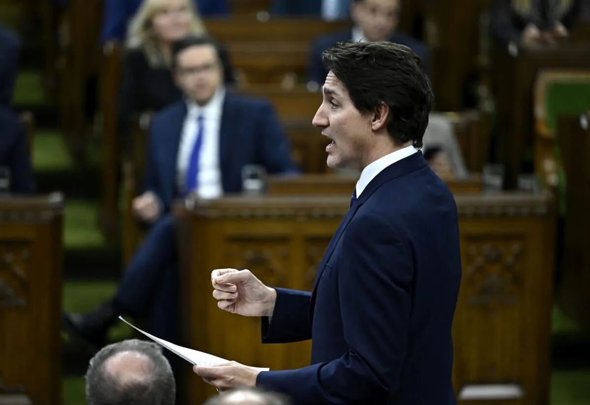 Prime Minister Justin Trudeau rises during question period in the House of Commons on Parliament Hill in Ottawa on March 9, 2023. (The Canadian Press/Justin Tang)