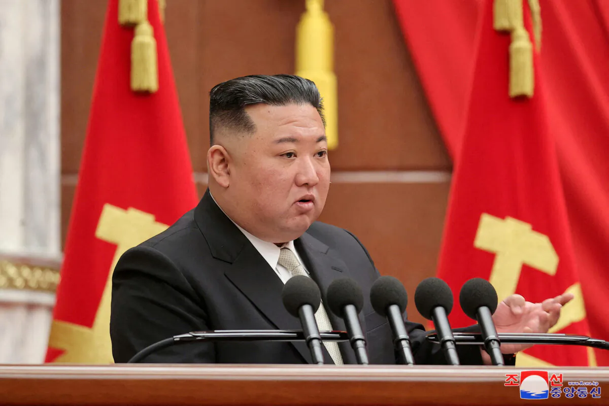 North Korean leader Kim Jong Un attends the 7th enlarged plenary meeting of the 8th Central Committee of the Workers' Party of Korea (WPK) in Pyongyang, North Korea, on March 1, 2023. (KCNA via Reuters)