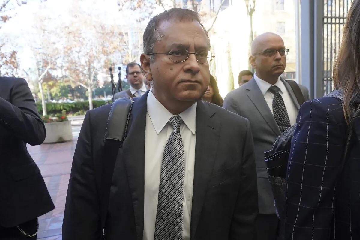 Ramesh "Sunny" Balwani, the former lover and business partner of Theranos CEO Elizabeth Holmes, arrives at federal court in San Jose, Calif., on Dec. 7, 2022. (Jeff Chiu/AP Photo)