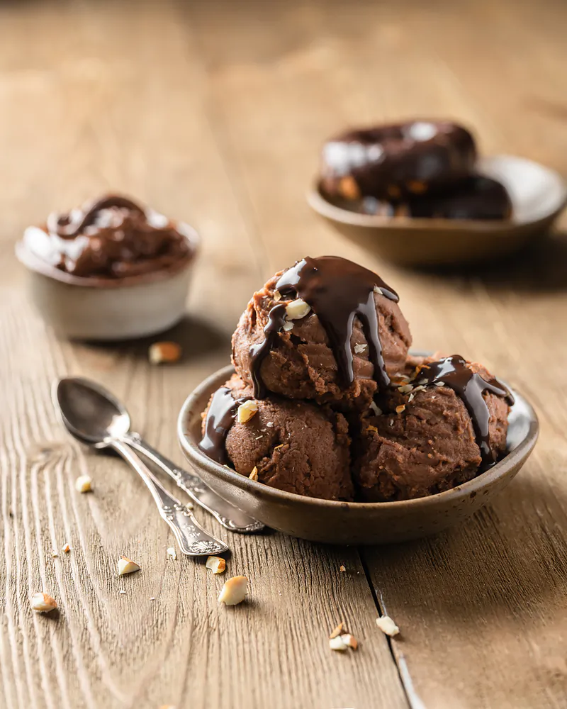 Dark chocolate is a natural match for dark maple syrup in this dairy-free sorbet. (Malin_82/Shutterstock)
