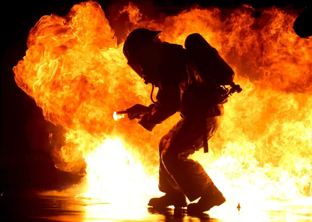 Controlled burn training aboard Marine Corps Air Station Beaufort, Beaufort, N.C., on Jan. 19. 2018. (Lance Cpl. Terry Haynes, Marine Corps Air Station Beaufort)