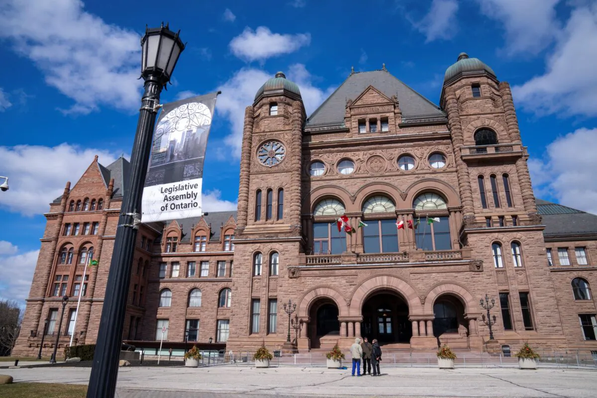 The Ontario legislature in Toronto on Feb. 20, 2023. (The Canadian Press/Frank Gunn)