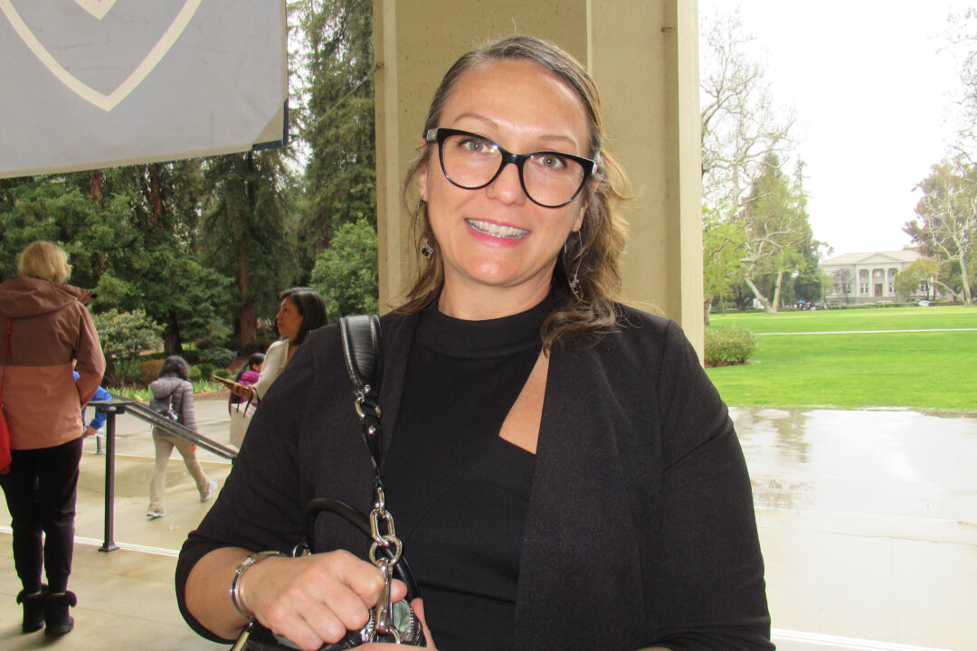 Andrea Swann, a director of research and project management, enjoyed seeing Shen Yun Performing Arts on March 11, 2023, at Bridges Auditorium at Pomona College. (Linda Jiang/The Epoch Times)