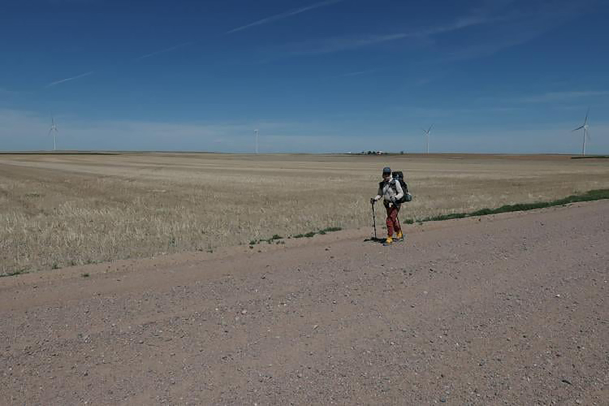 India Wood walks outside of Sterling, in northeast Colorado. 