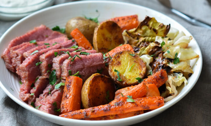 Corned Beef and Cabbage with Horseradish Cream Sauce