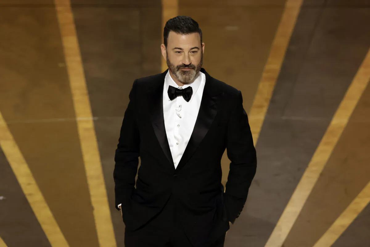 Host Jimmy Kimmel speaks onstage during the 95th Annual Academy Awards at Dolby Theatre in Hollywood, Calif., on March 12, 2023. (Kevin Winter/Getty Images)
