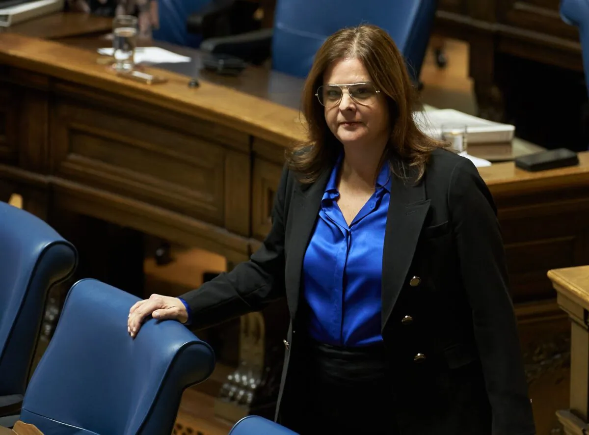 Manitoba Premier Heather Stefanson is seen in the Manitoba Legislative Building, in Winnipeg, on March 7, 2023. (The Canadian Press/David Lipnowski)
