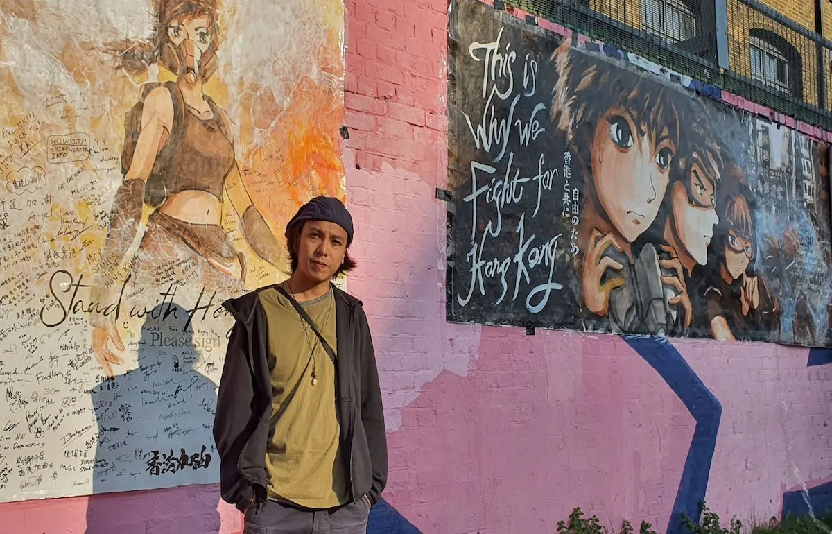 Hong Kong activist Jim Wong pictured in London on Sep. 20, 2020 (Lily Zhou/Epoch Times)