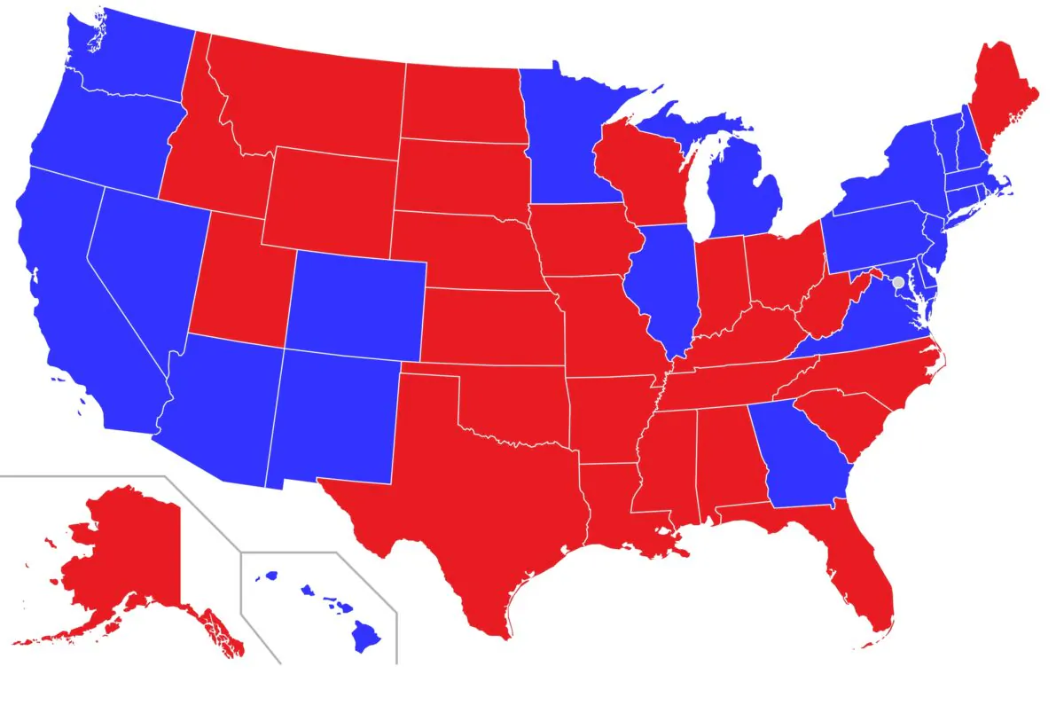 Map based on last Senate election in each state as of 2022. (Wikimedia)