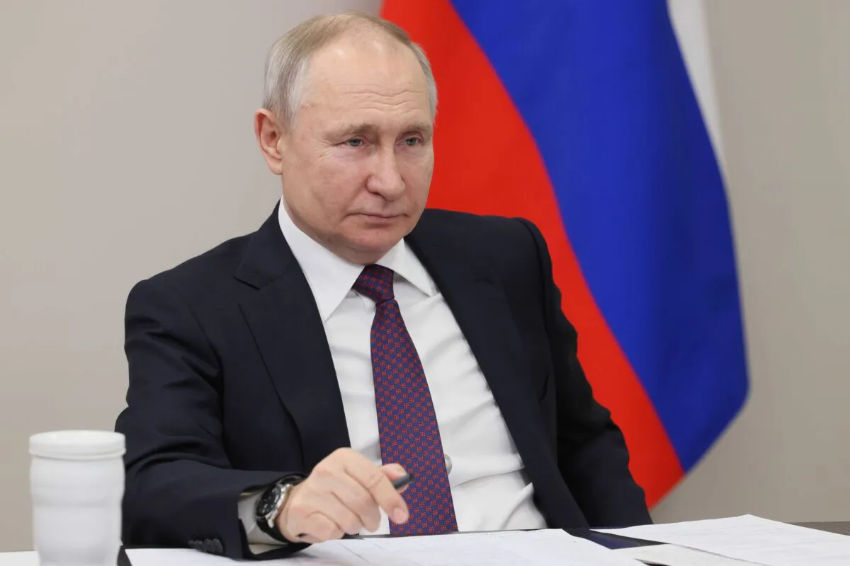 Russian President Vladimir Putin attends a meeting in Ulan-Ude, Russia, on March 14, 2023. (Mikhail Metzel, Sputnik, Kremlin Pool Photo via AP)