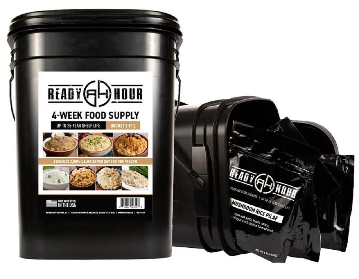 4-Week Emergency Food Supply buckets. (My Patriot Supply)