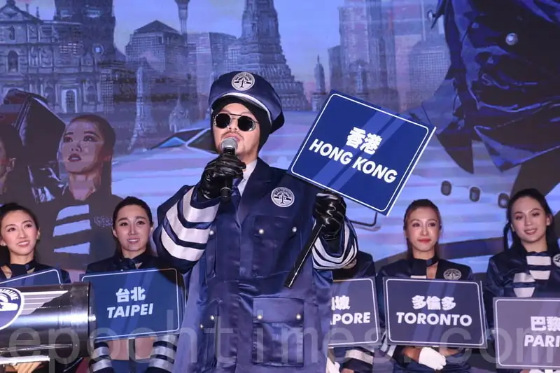Namewee Wee Meng-Chee (M) at a press conference for his Namewee Big Bird Tour—Terminal Taipei, in Taipei on March 14, 2023. (Huang Tsung Mao/The Epoch Times)