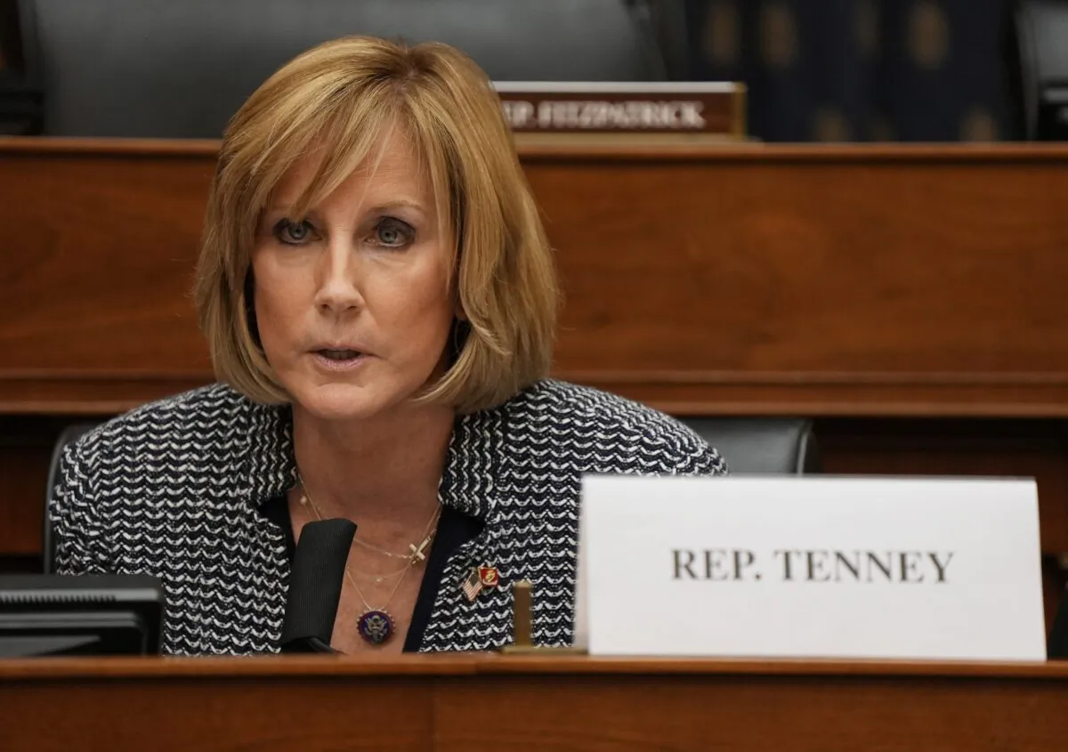 Rep. Claudia Tenney speaks as U.S. Secretary of State Antony Blinken testifies before the House Committee on Foreign Affairs on The Biden Administration's Priorities for U.S. Foreign Policy on Capitol Hill in Washington on March 10, 2021. (Ken Cedeno-Pool/Getty Images)