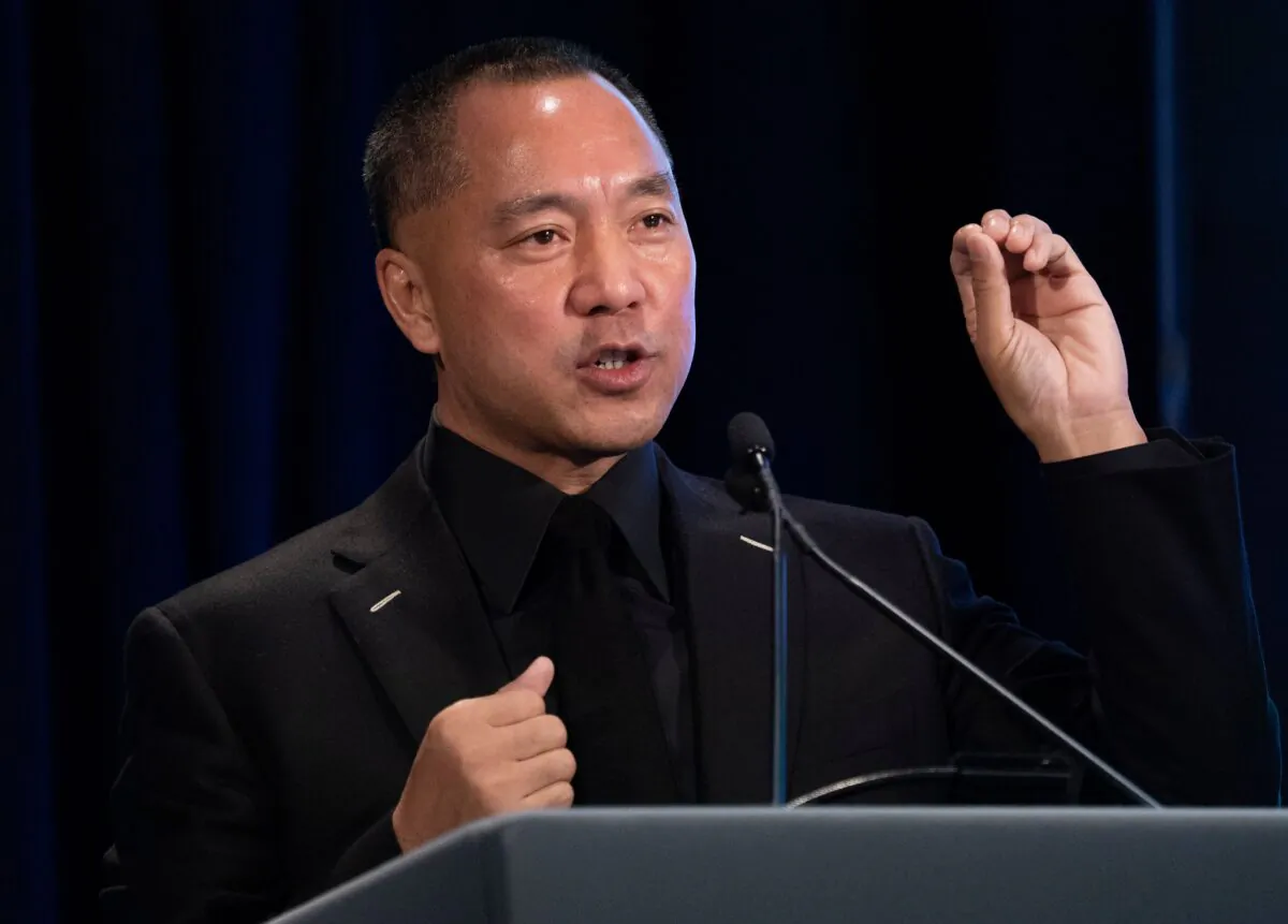 Fugitive Chinese billionaire Guo Wengui hold a news conference in New York on Nov. 20, 2018. (Don Emmert/AFP via Getty Images)