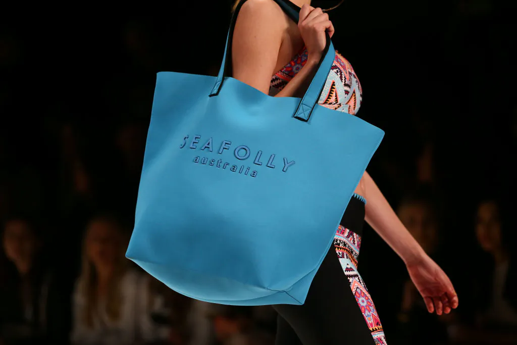 A model walks the runway in a design by SEAFOLLY during the Active Collective show at Mercedes-Benz Fashion Week Resort 18 Collections at Carriageworks in Sydney, Australia, on May 16, 2017. (Mark Nolan/Getty Images)