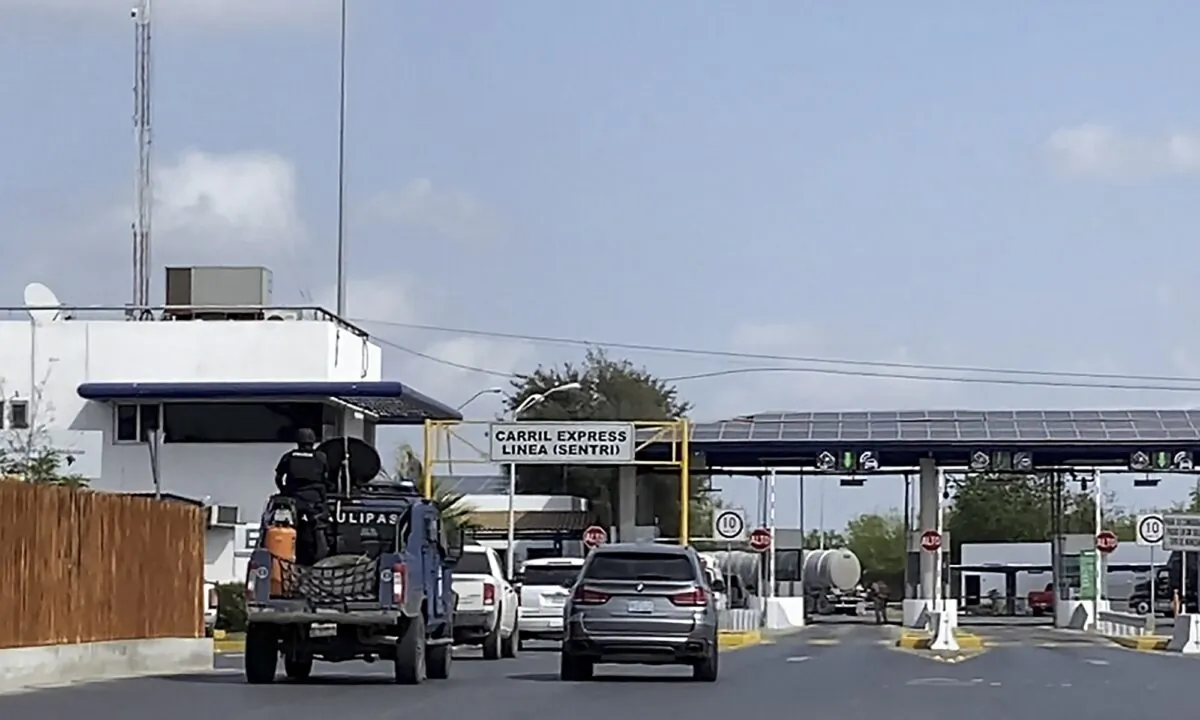 National Guard and military vehicles take part in an operation to transfer two of the four U.S. citizens kidnapped in Mexico's crime-ridden northeast, back to Brownsville in the U.S., after the other two were found dead, in Matamoros, Tamaulipas State, Mexico, on March 7, 2023. (STR/AFP via Getty Images)