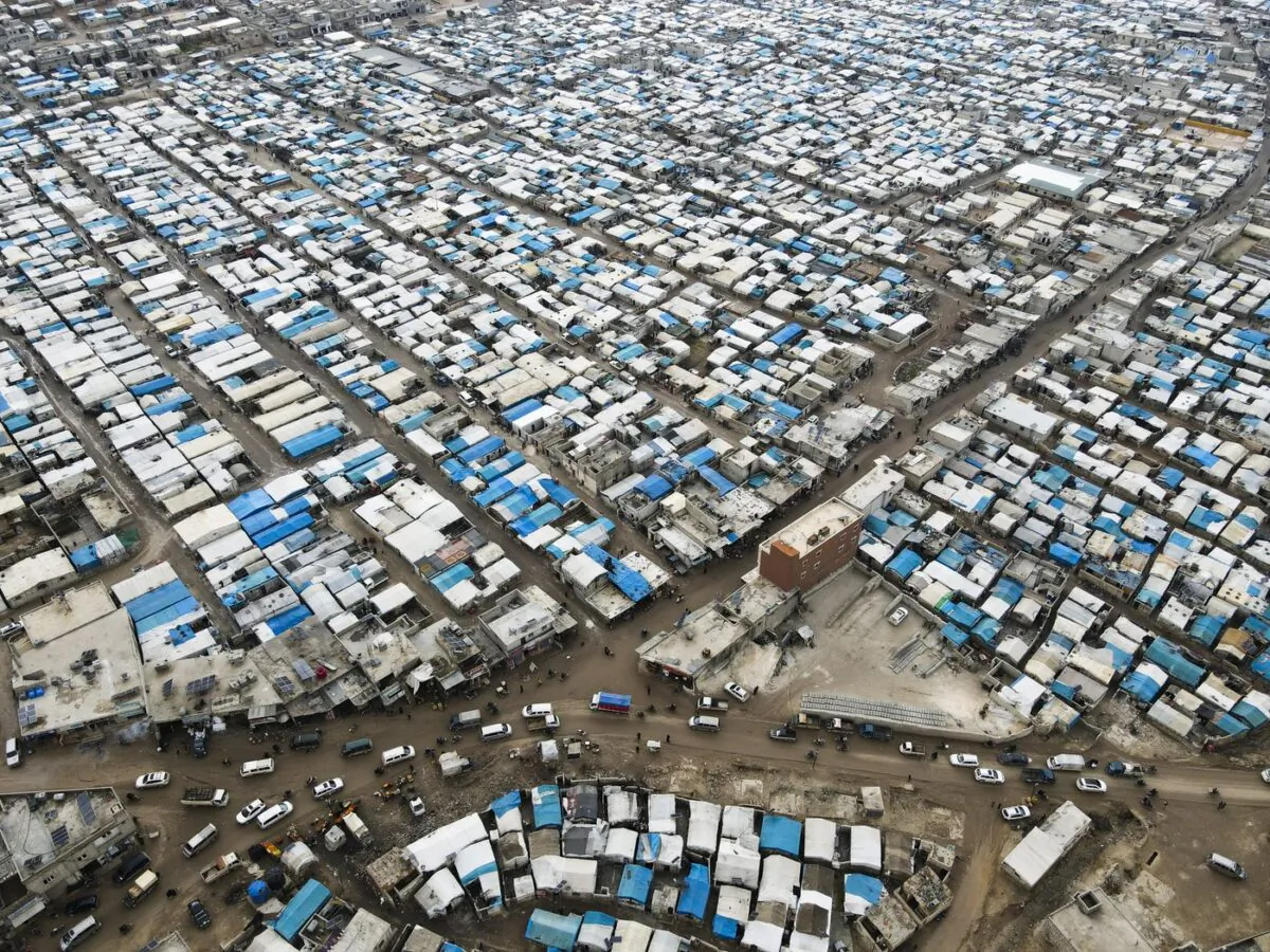 A general view of Karama camp for internally displaced Syrians, in the Idlib province of Syria, is shown on Feb. 14, 2022 (The Associated Press/Omar Albam)