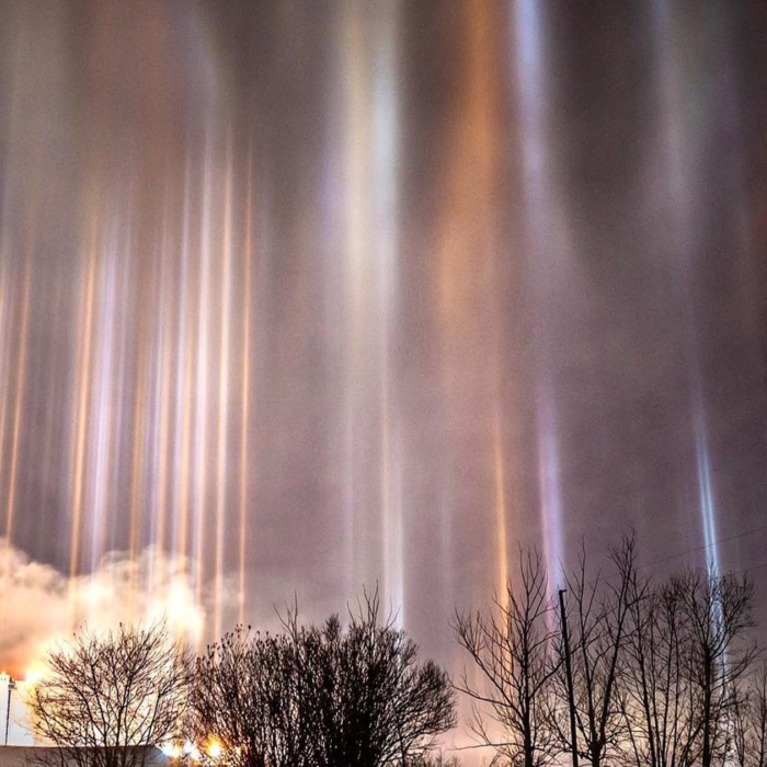 Alberta Storm Chaser Captures Unreal 'Light Pillars' Beaming Into