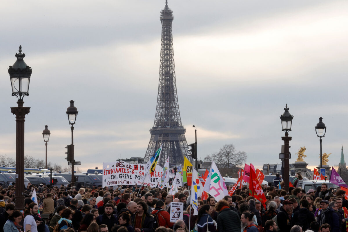 NextImg:Protests Erupt Across France After Government Forces Through Pension Reform, Raising Retirement Age