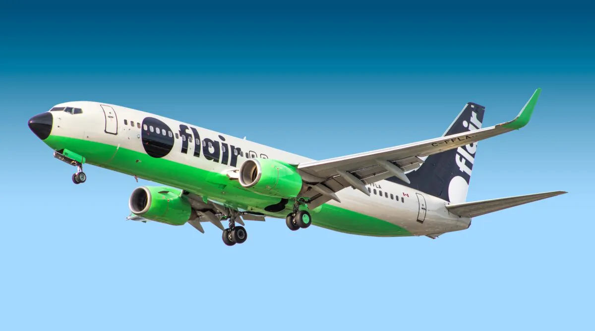 A Flair Airlines plane is seen in this undated handout photo. (Flair Airlines/Handout via The Canadian Press)