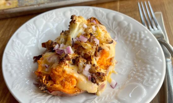 Cauliflower Twice-Baked Sweet Potatoes